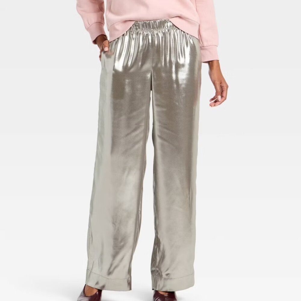 Women's Metallic Foil Pull-On Pants